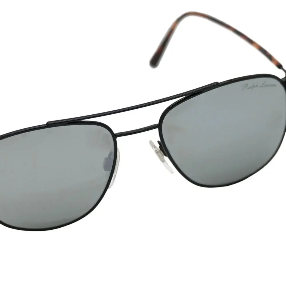 Ralph Lauren Black Metal Tortoise Mirrored Sunglasses PL 9501